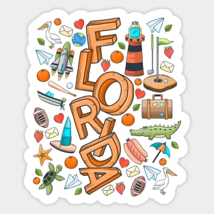 Florida Color Doodle Sticker